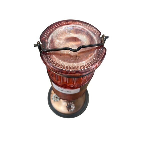 Vintage Woodstream Corp Floral Glass & Copper Hummingbird Feeder Red SKU 9317 - Picture 3 of 12